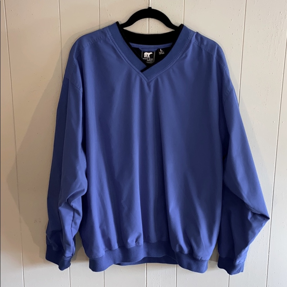 NWOT White Bear blue windbreaker pullover